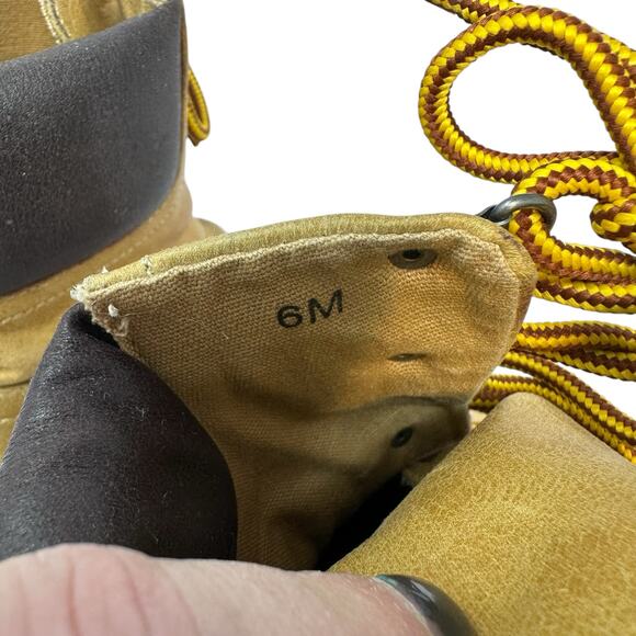 Shoe Cult Nasty Gal Lace Up Boots SZ  6 Tan Granny Western Logger Packer Grunge - Picture 11 of 12